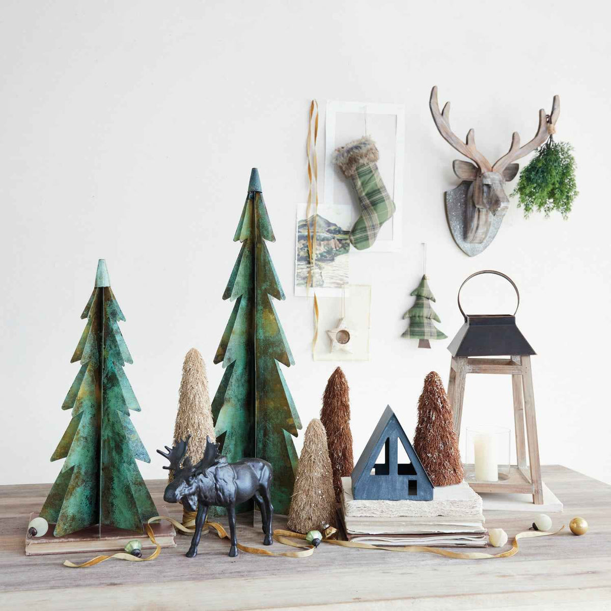 Aged Patina Metal Christmas Tree