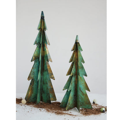 Aged Patina Metal Christmas Tree, another view