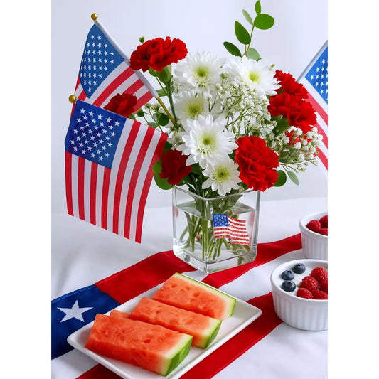 American Flag 4" Candle Holder