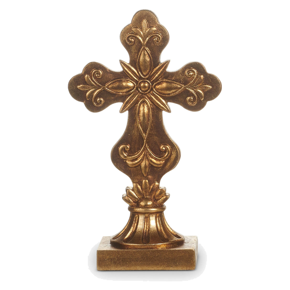 8" Antique Cross, Fleur Cross