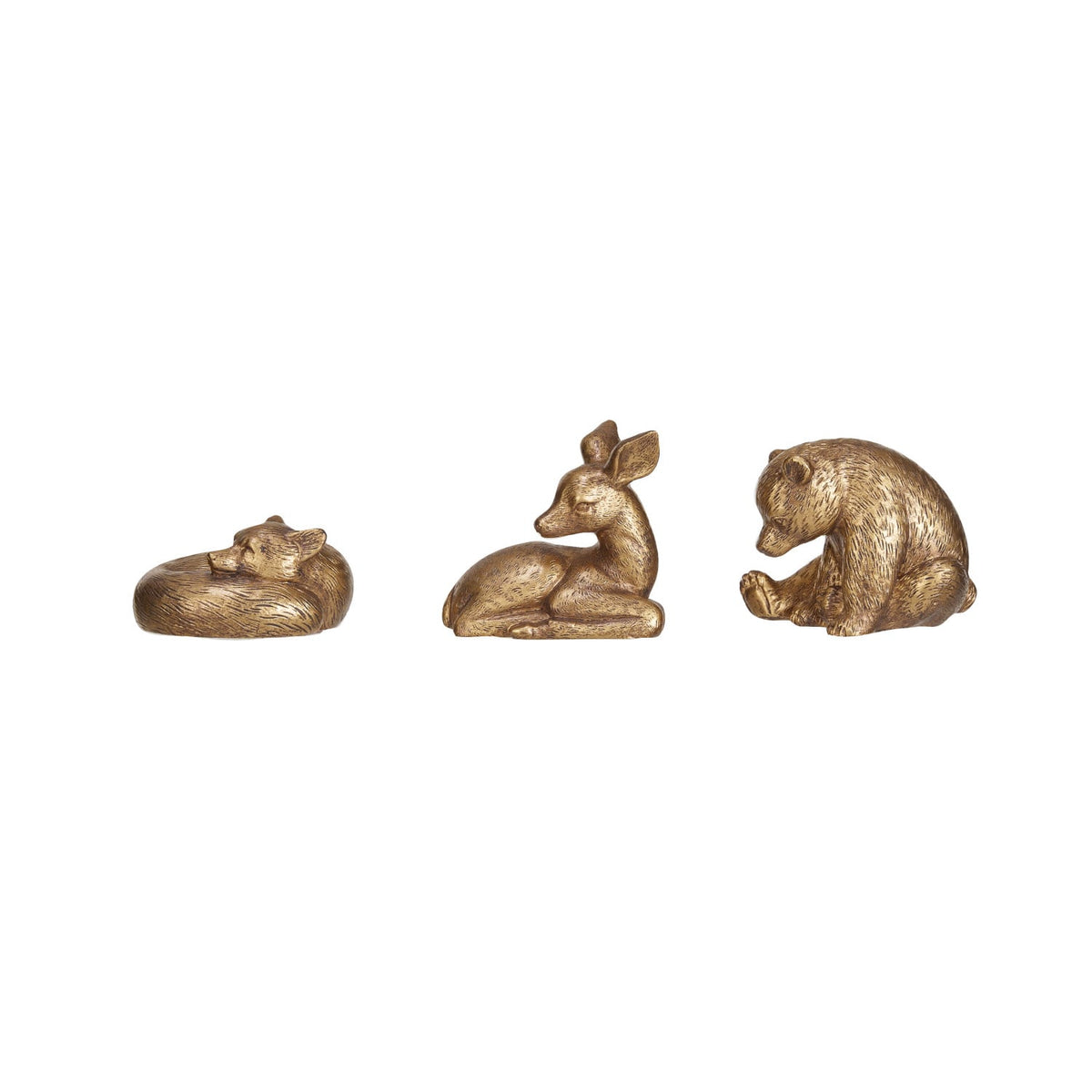 Resin Sleeping Animal, Antique Gold Finish