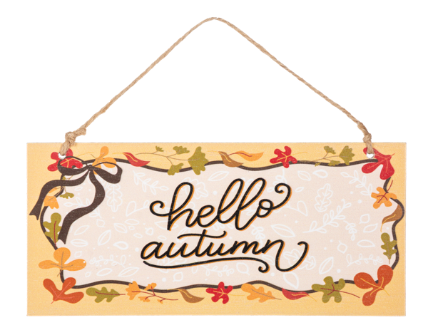 Autumn Inspirations Hanging Sign, A hanging fall sign reading There is always something to be thankful for, with autumn leaves and a jute hanger.