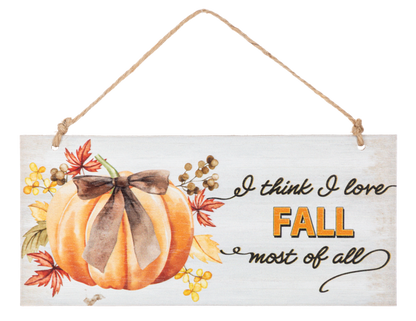 Autumn Inspirations Hanging Sign, A hanging fall sign reading There is always something to be thankful for, with autumn leaves and a jute hanger.