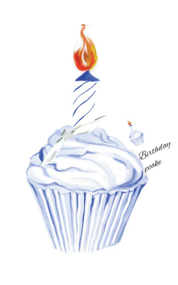 Blue Cupcake Greeting Card
