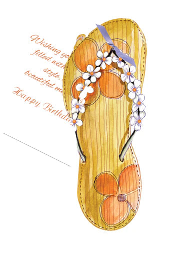 Sandal with Flowers Greeting Card