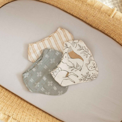 Crane Baby - Ezra 3-Pc. Muslin Bib Set