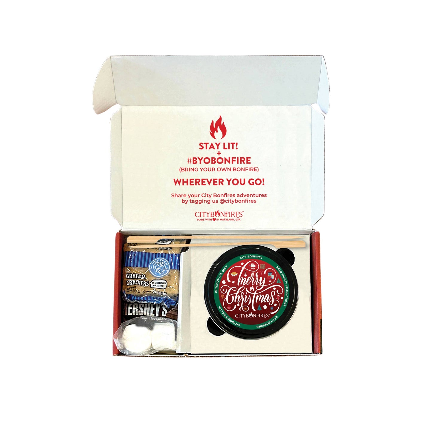 Merry Christmas S'mores Night Pack – Bonfire Gift Set