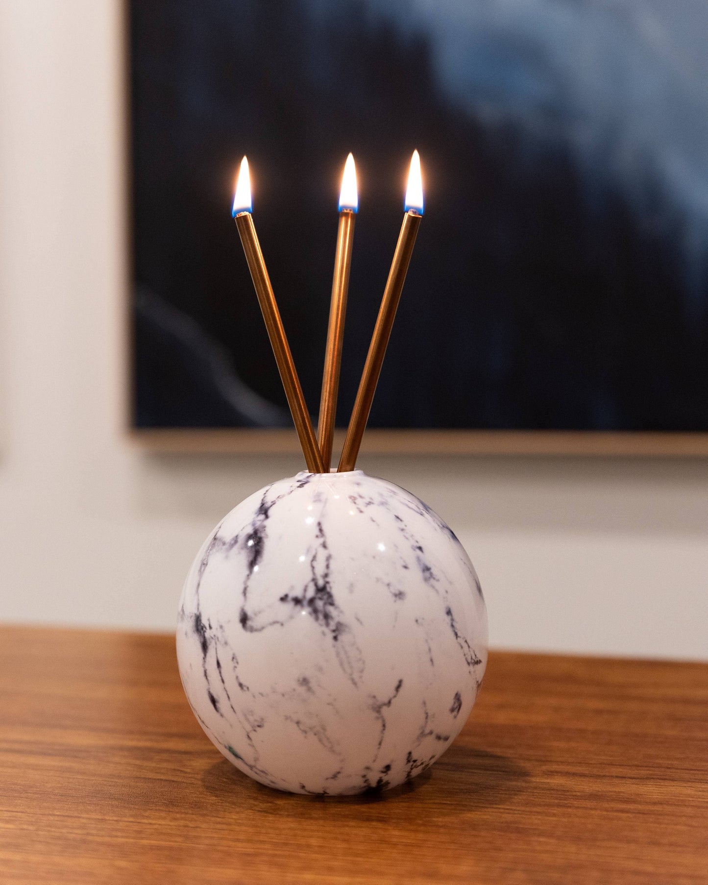 Neva White Marble Vase for Everlasting Candles