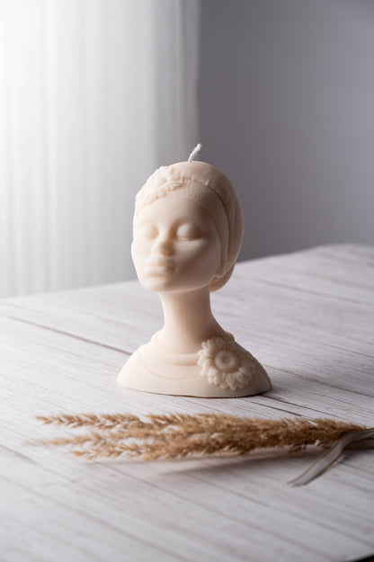 African Female Figure Candle