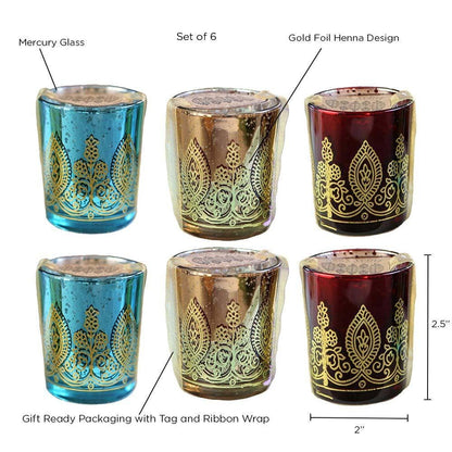 Kate Aspen - Indian Jewel Henna Votives - Assorted