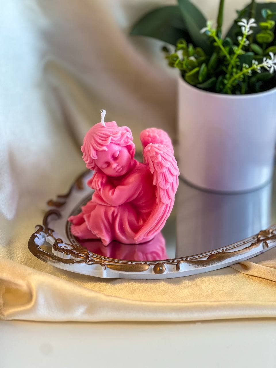 Cherub Baby Candle 4x4in - Angels