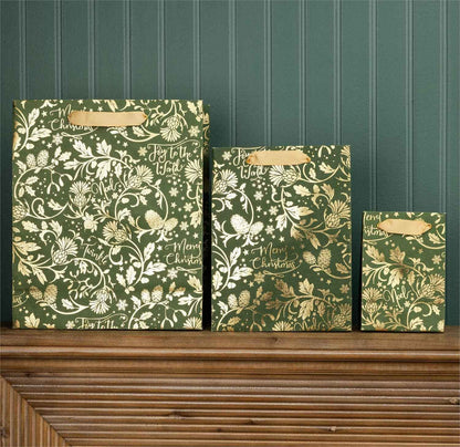 Premium Gift Bags - Christmas Heirloom, Set of 3