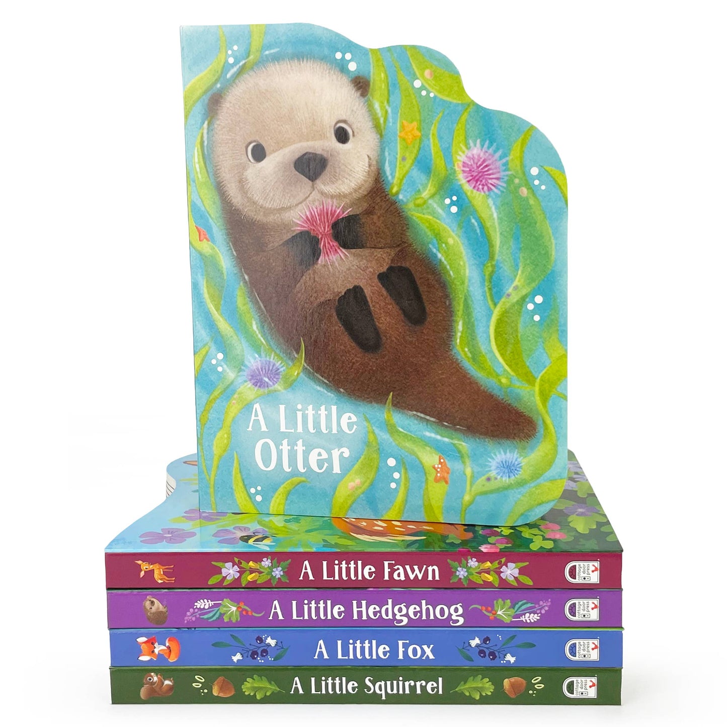 Cute Animals Book Set (Otter, Hedgehog, Deer, Squirrel, Fox)