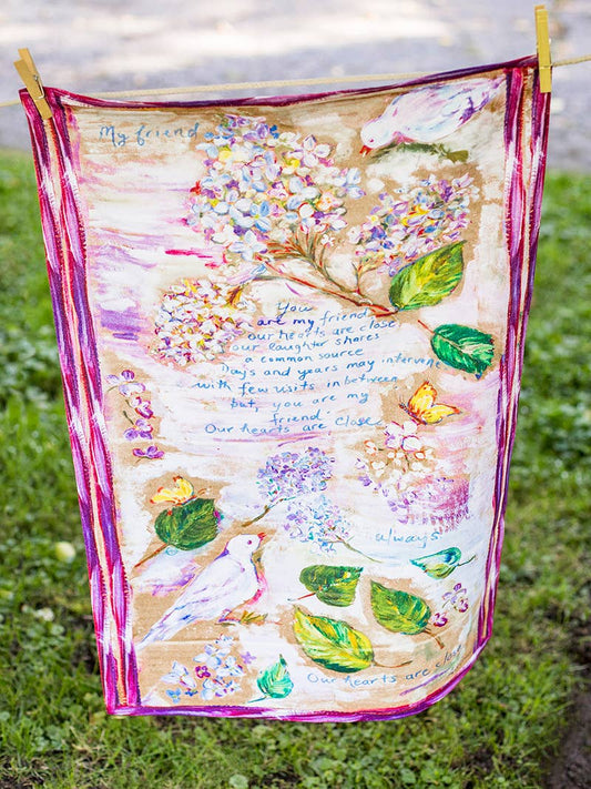 My Friend Watercolor Tea Towel