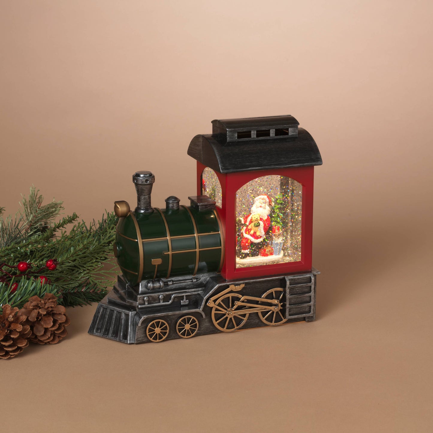 Lighted Spinning Water Globe Train