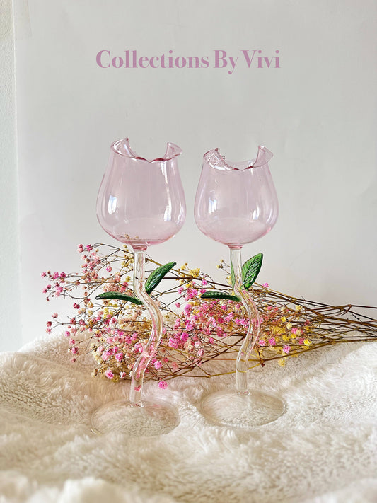 Unique Elegant Rose-Shaped Wine Glass,  Barware decor