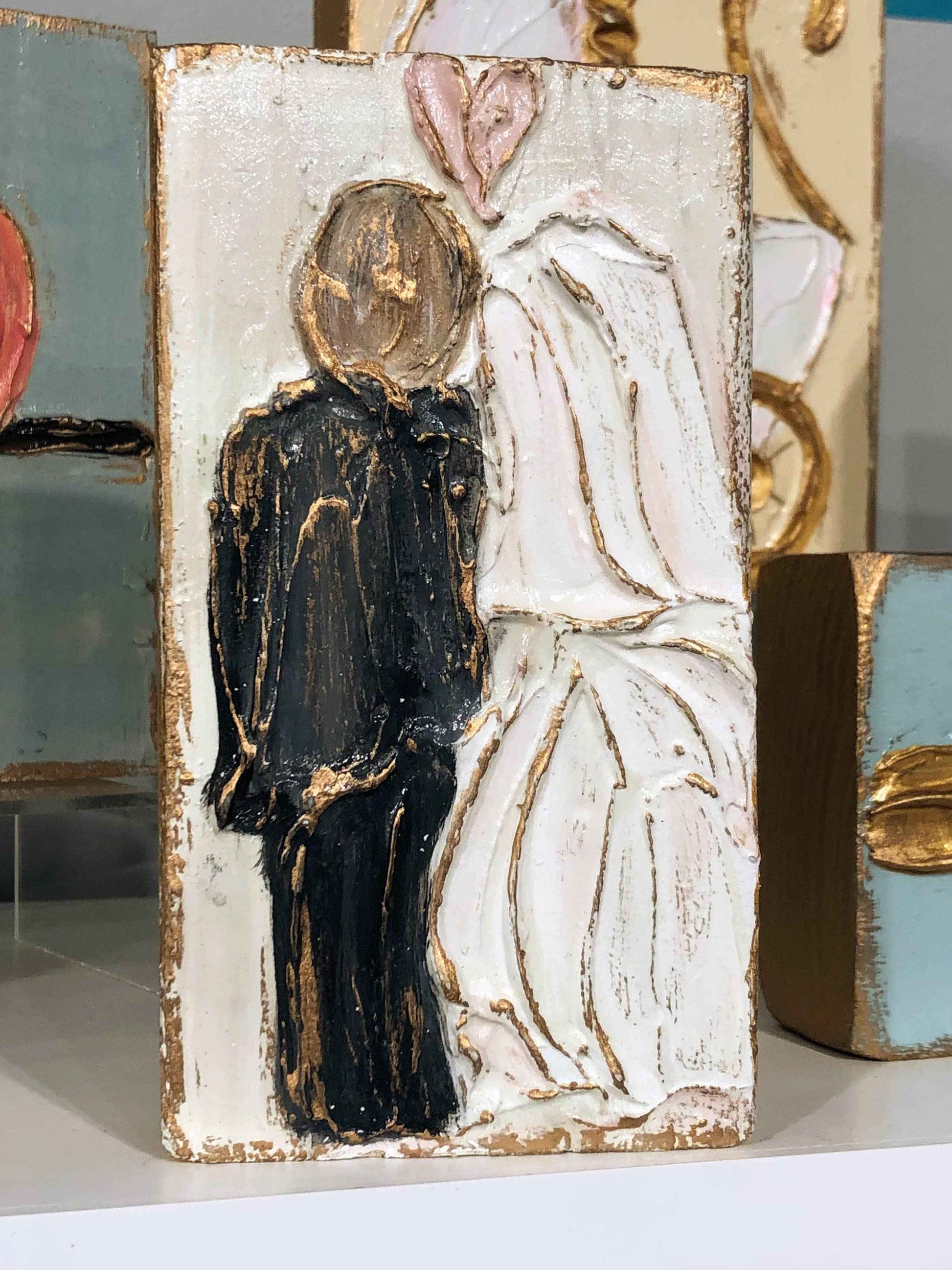 Bride and Groom Wedding Block Painting/Drawing