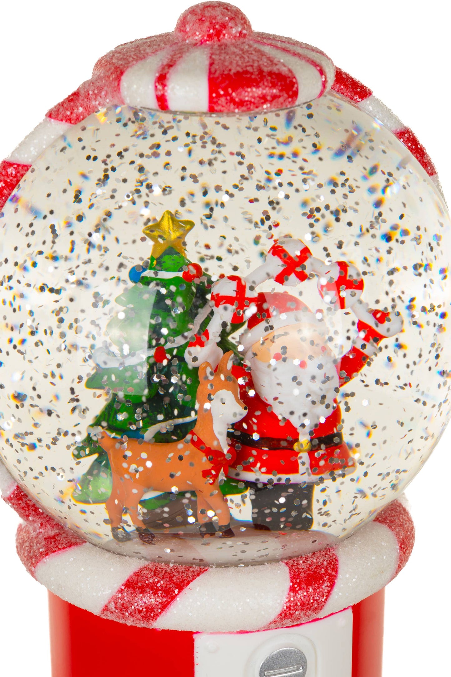 Red Santa's Gumball Machine Snow Globe