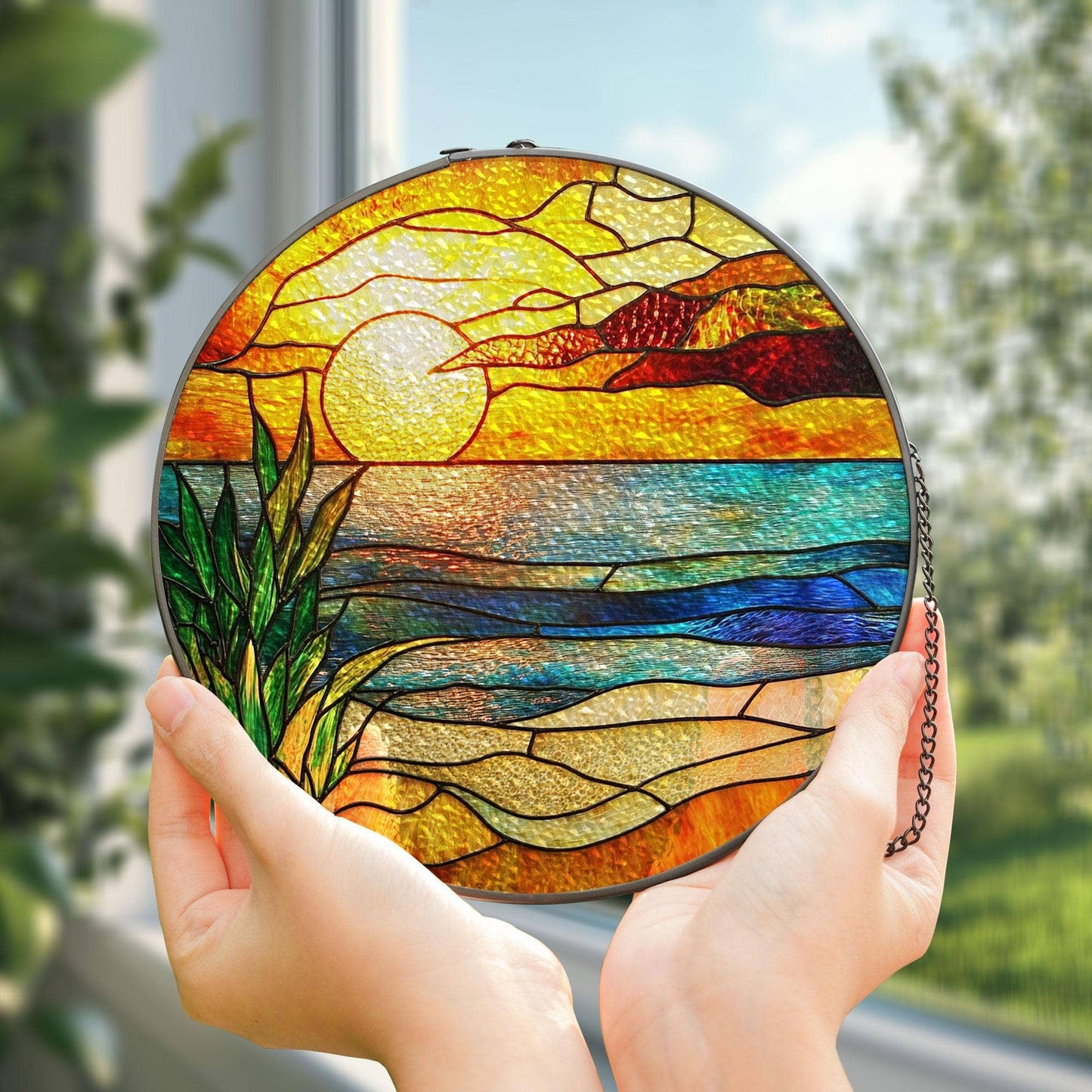 Beach Sunset Suncatcher,  Beach Lover Decor, Beach Sunrise