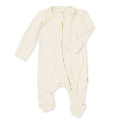 Baby Footie 2-Way Zipper – Bamboo Lounge Wear Ivory