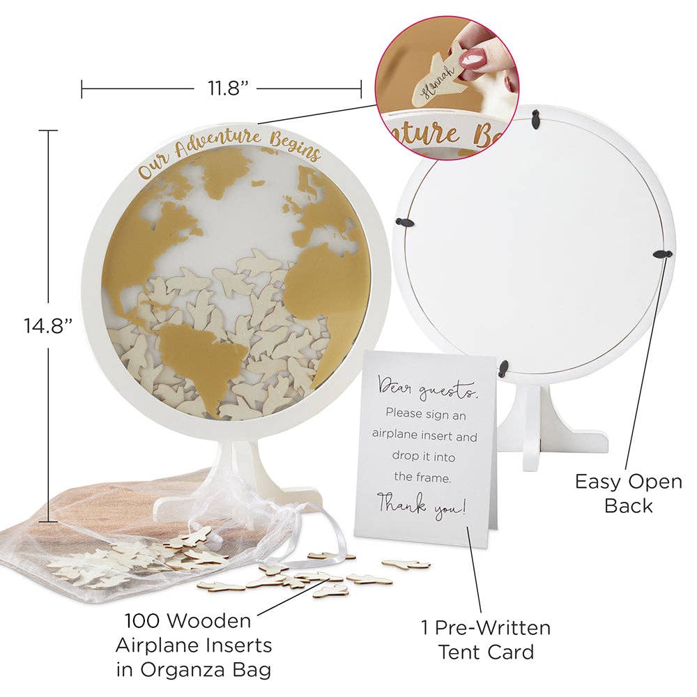 Wedding Guest Book Alternative - Globe