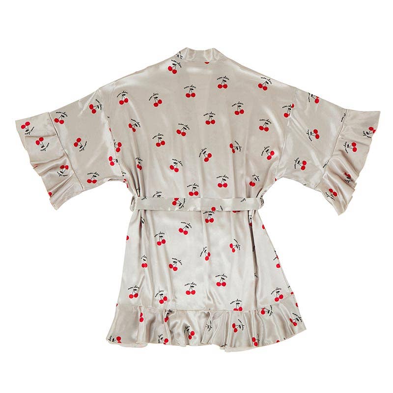 Bella Sleep + Spa - Ruffled Satin Robe - Mon Cheri