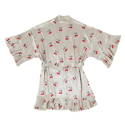 Bella Sleep + Spa - Ruffled Satin Robe - Mon Cheri