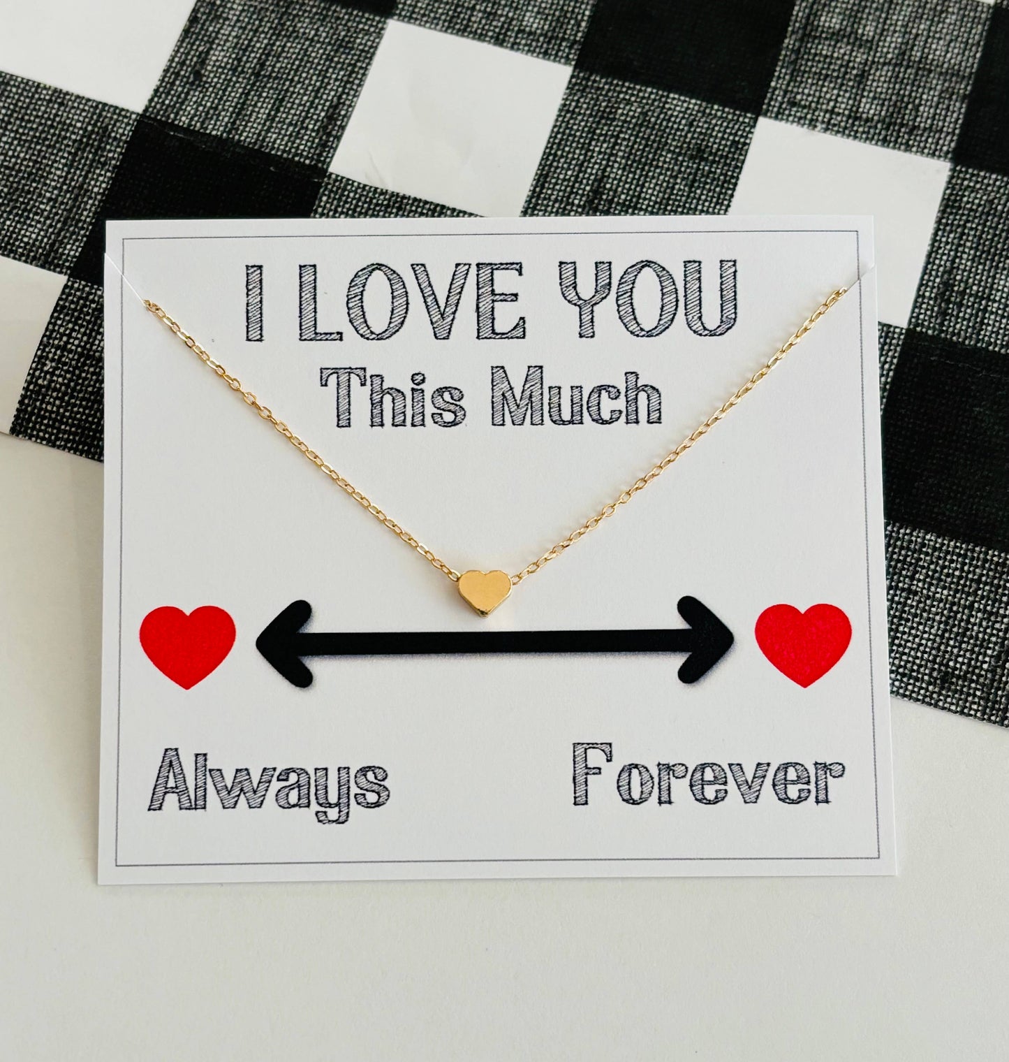I Will Love Your Forever Heart Necklace & Card