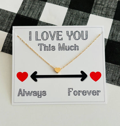 I Will Love Your Forever Heart Necklace & Card