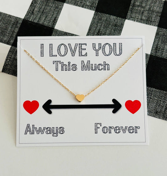 I Will Love Your Forever Heart Necklace & Card