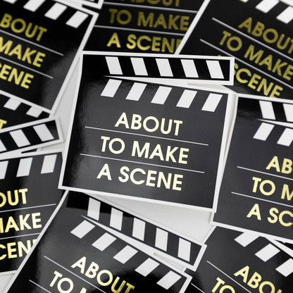 Chez Gagné - About To Make A Scene - Director's Clapboard - Funny Vinyl Sticker