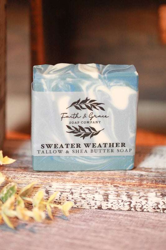 Sweater Weather Artisan Soap, Luxury Tallow & Shea Butter