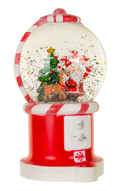 Red Santa's Gumball Machine Snow Globe