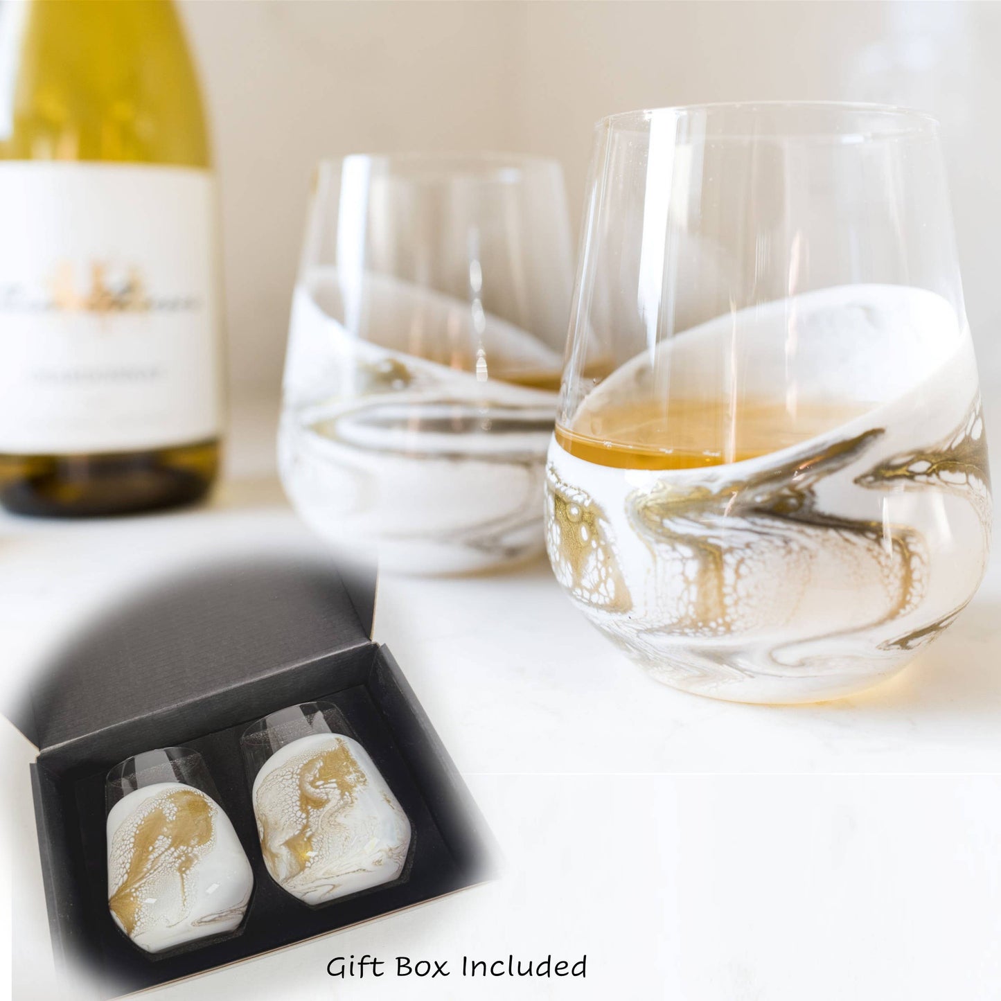 Resin Accented Wine and Entertaining Glasses Set - 2