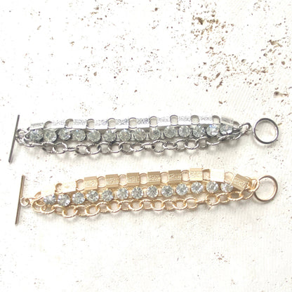 Crystal Bracelet Multi Chain Statement Jewelry Vintage Style