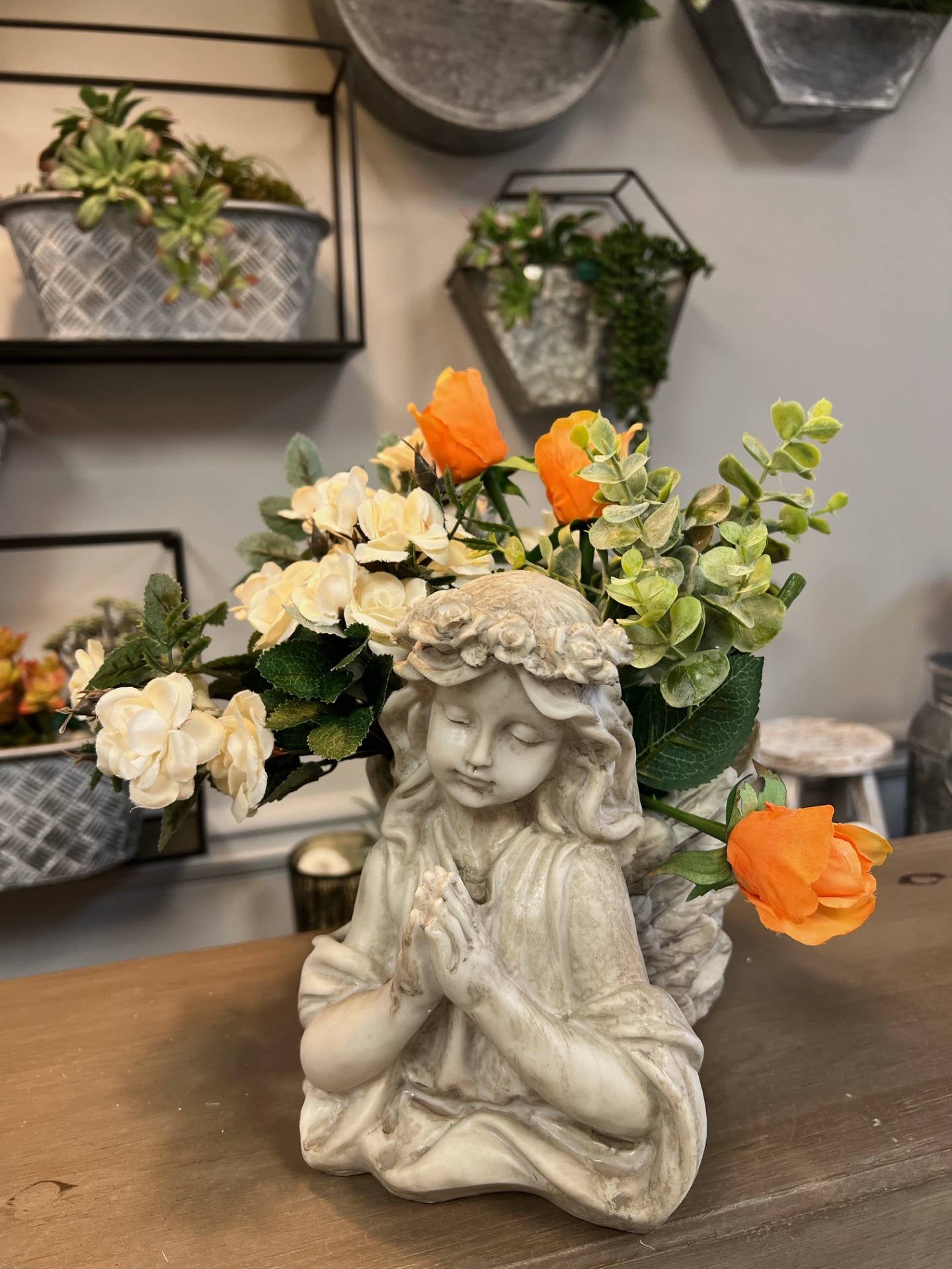 angel flower pot planter Angel Girl Planter / Pot, 8" – The Olive Branch Boutique