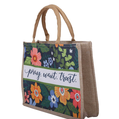 Swanson Christian Products - Woven Canvas Tote - Pray Wait Trust