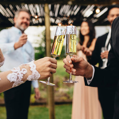 Wedding, Bridal Mr & Mrs Champagne Flutes Gift
