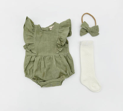 Gabriella Sleeveless Romper 3pc Set