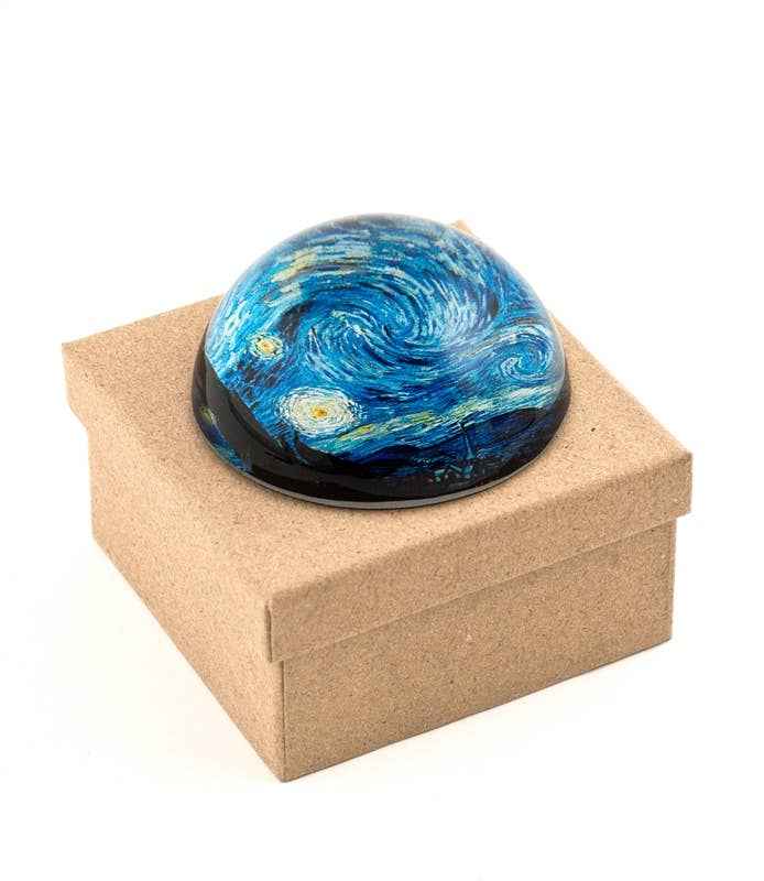 Vincent Van Gogh's Starry Night Crystal Dome Paper Weight