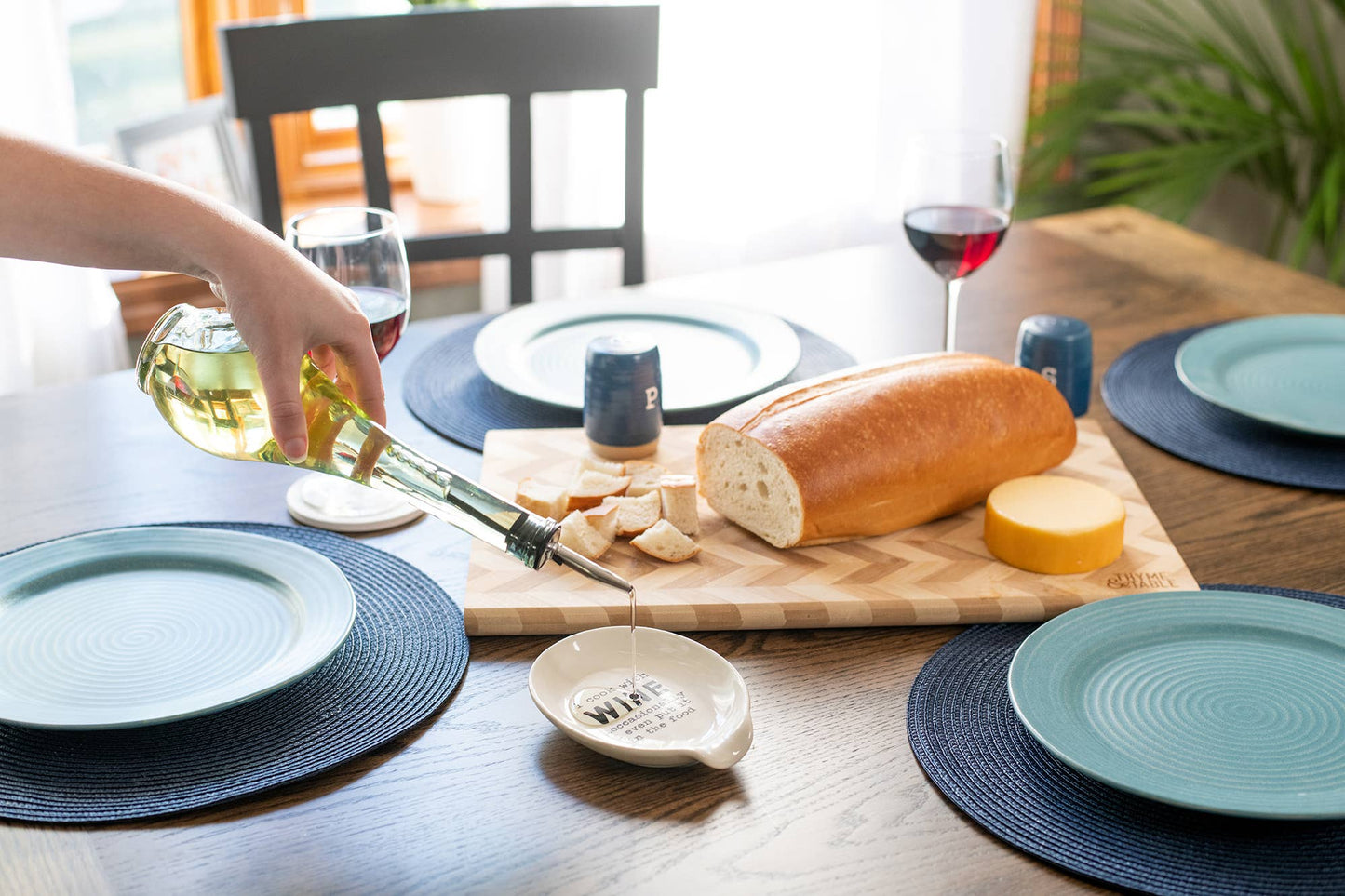 Cook With Wine 6 x 4 in Ceramic Oval Countertop Spoon Rest