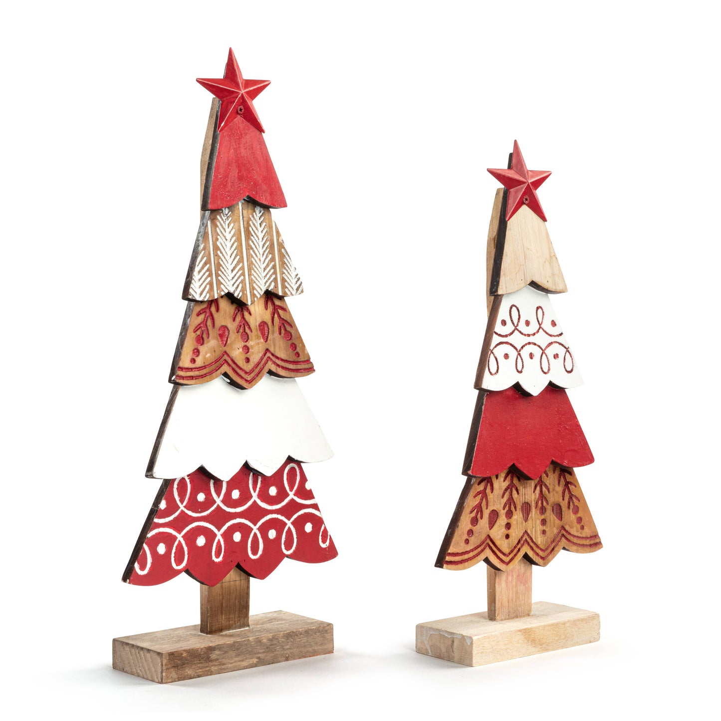 Wood Layered Trees - 2 Assorted