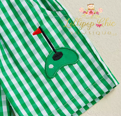 Baby and Toddler Boy Embroidered Preppy Golf Shorts Set: 0-6M
