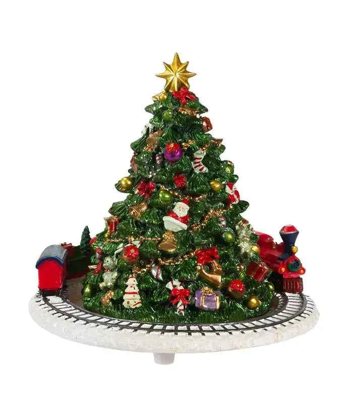 Christmas Tree With Revolving Train Music Box