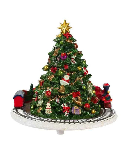 Christmas Tree With Revolving Train Music Box