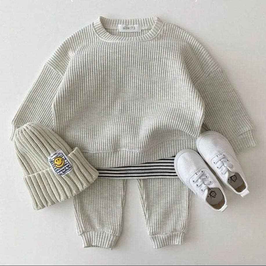 Baby Cotton Tracksuit Pullover Set: 6-12M / Navy