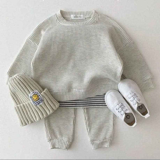 Baby Cotton Tracksuit Pullover Set: 12-18M / Hui