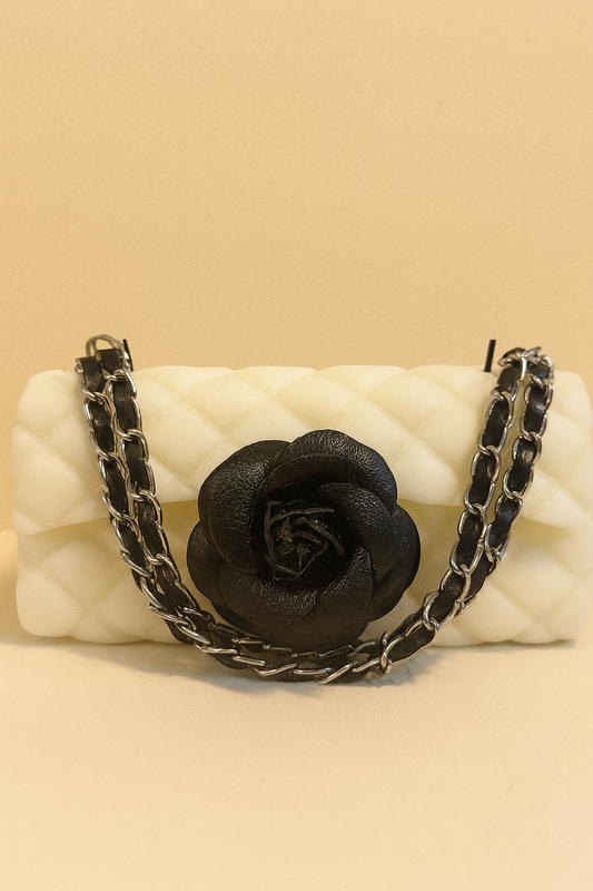The Classic Couture Collection Candles Purses: Black Flower