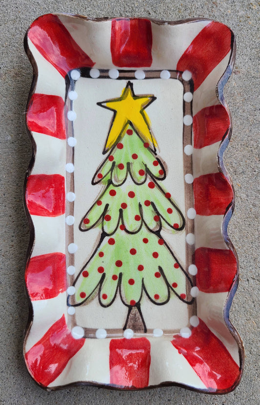Small Rectangle Plate (RW Tree Red Dots)