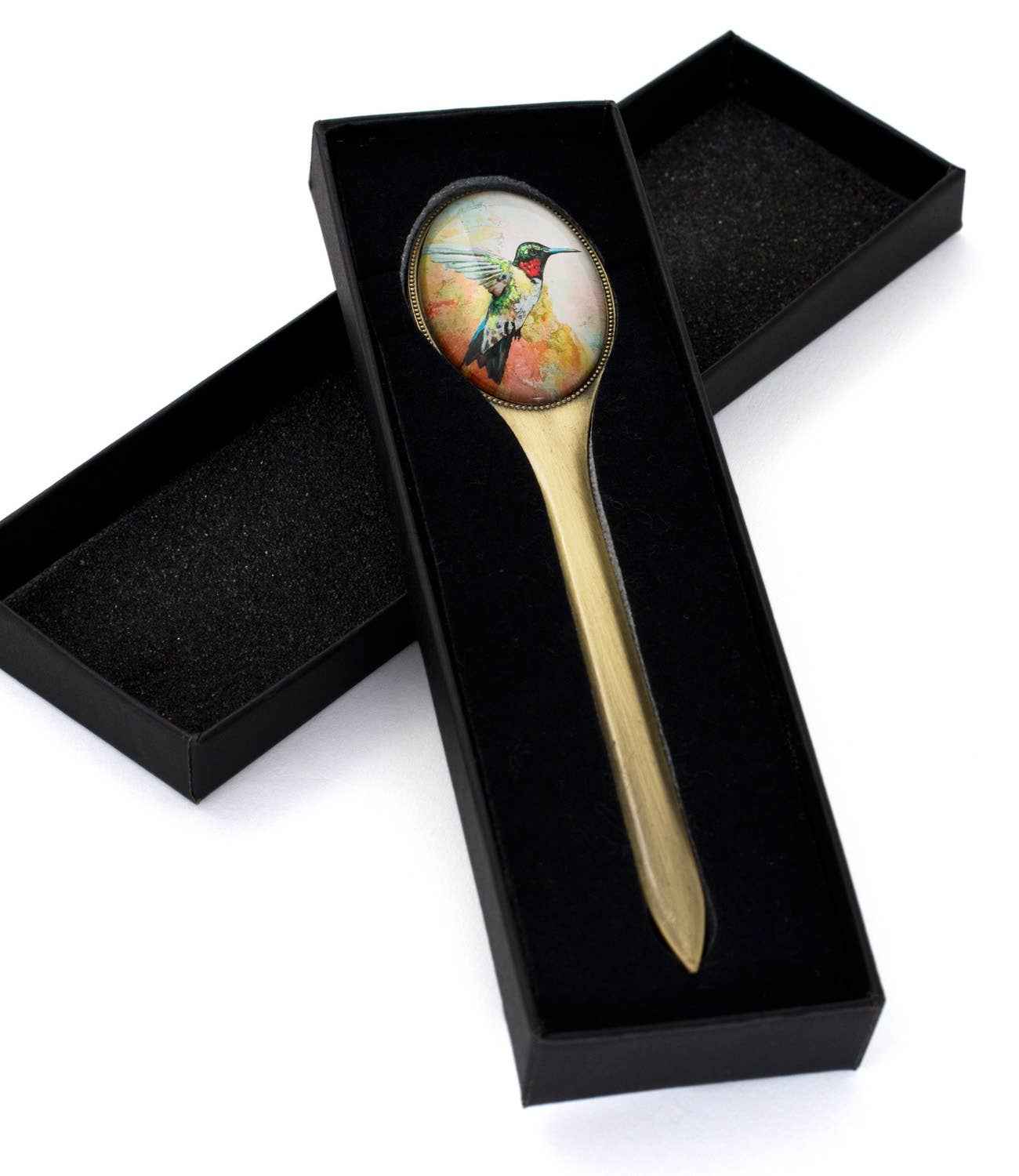 Vintage Red throated hummingbird  Letter Opener